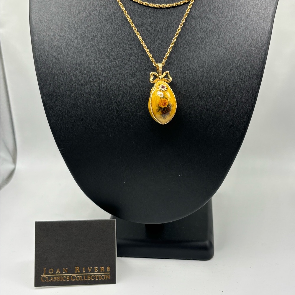 Joan Rivers Gold and Amber Pendant Necklace